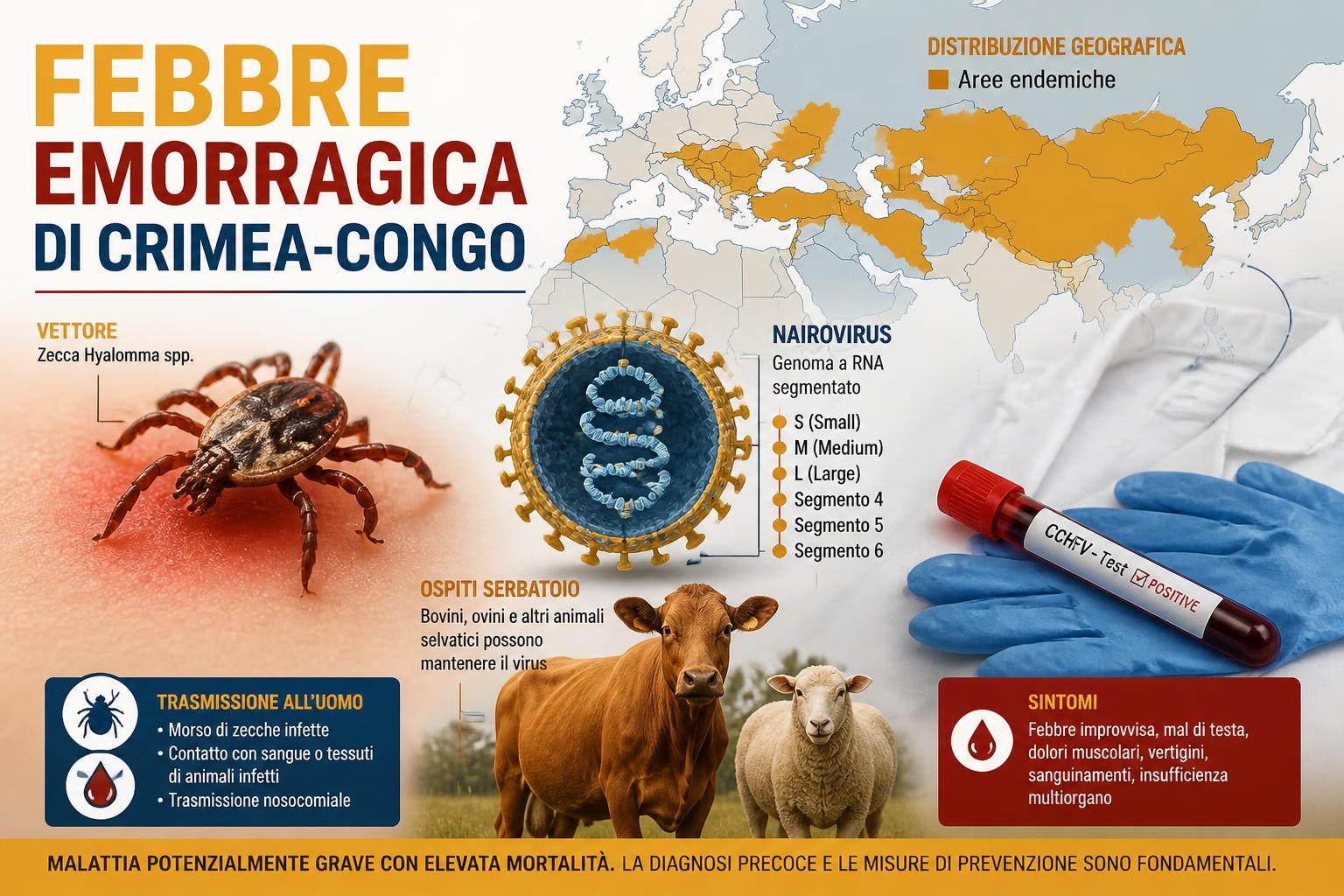 Febbre emorragica di Crimea-Congo: il virus che viaggia sulle zecche e negli ospedali